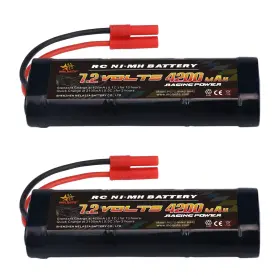 Melasta 714686887366 2pack 7.2v 4200mah Nimh Rc Battery Packs Compatible With Banana Conne