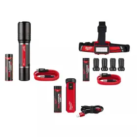 Milwaukee 445052628681 2 000 Lumens Usb Slide Focus Flashlight And 600 Led Low-profile Hard
