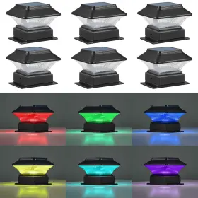 Sl0606-08 Moon-de-age 6 Pack Rgbw Solar Post Cap Light 5 Modes Fits 4x4 4x6 Posts 50 Lumen D