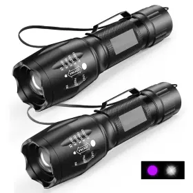 Mowetoo Le-200d Uv Flashlight Portable Blacklight Led Torch With Black