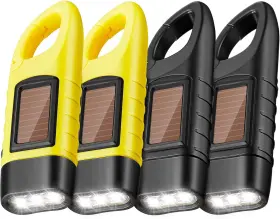 Mudder 445023843853 4 Pack Hand Crank Solar Powered Flashlight Emergency Rechargeable Led Flashligh