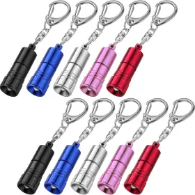 Mudder 744110302813 10 Pieces Small Led Flashlight Keychain Bright Ring P