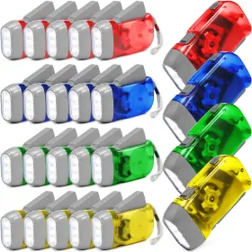 Mudder Cl-mudder-492521 24 Pieces Hand Crank Flashlight With Led Self Powered Charging Torch D