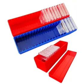 Mudor Md-jdh-01 Plastic Coin Slab Storage Box 20 10.4 X 2.75 3.5 Inches Red