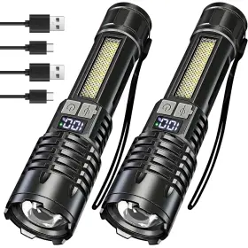 Nakcnm Nfmc2002a 2pack Rechargeable Flashlights Super Bright Led Tactical Black