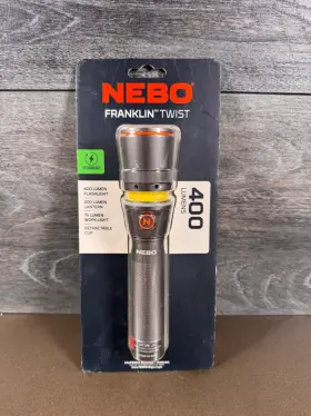 Nebo 645397937609 Franklin Twist Rechargeable Flashlight 400 Lumens Neb-wlt-0024