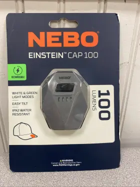 Nebo 645397938668 Einstein Cap Light 100 Lumens Rechargeable Water Resistant New
