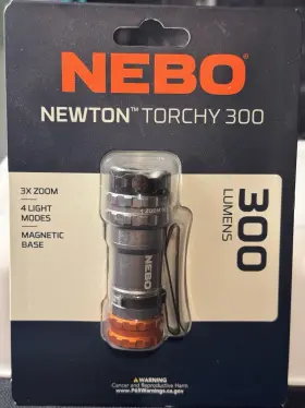 Nebo 645397939917 Newton Torchy 300 Lumens Flashlight 3x Zoom 4 Light Modes Magnetic Base
