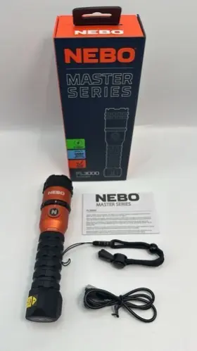Nebo Fl3000 Flashlight 3000 Lumens Waterproof Impact Resistant Magnetic Base