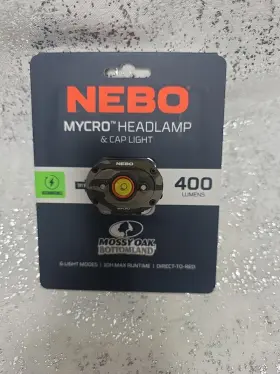 Nebo Neb-hlp-1004 Mycro Headlamp Mossy Oak Bottomland And Cap Light With 400lumen Turbomode