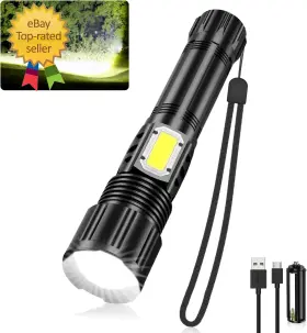 Netcan 744110393491 Small Powerful Flashlight Usb Rechargeable High Lumens Waterproof Led Flashligh