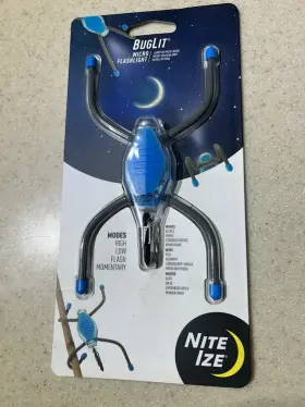 Nite Ize Bgt02-38-r7 Buglit Micro Flashlight Blue Tent Backpack Gear-tie
