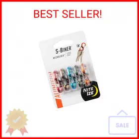 Nite Ize Lsbma-19-2r6 S-biner Microlock Aluminum Locking Keychain Carabiner 5 Pack Assorte