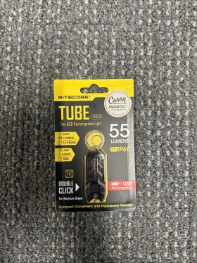 Nitecore V2.0-blk Tube V2.0 55 Lumen Usb Rechargeable Ultralight Keychain Flashlight