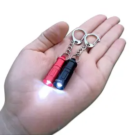 Nitefox 736542934984 E1 Smallest Keychain Flashlight Micro Tiny Mini Black Red 2pcs