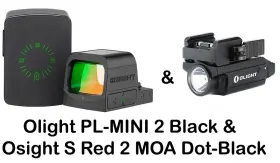 Olight 4564564 Osight S Red 2 Moa Dot And 32 Circle Pl-mini Black Light Bundle