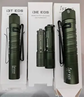 Olight 972378124654 Lot Of 3 Od Green Led Flashlights I3e Eos I3t And I5t - Used