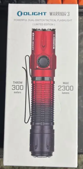 Olight 972378124852 Warrior 3 Scarlet Gradient Rechargeable Tactical Light Rare Bnib 2300 Lum