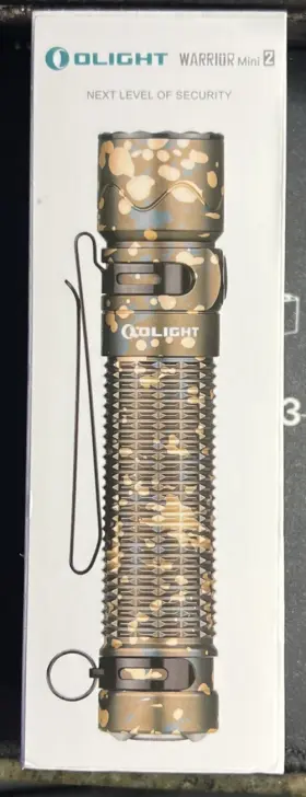 Olight 972378128997 Warrior Mini2 Flashlight 1750 Lumens Desert Camouflage Limited