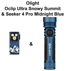Olight 975498006169 Seeker 4 Pro Midnight Blue Cw And Oclip Ultra Snowy Summit Clip-on Light