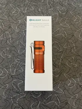 Olight 977261692456 Baton 4 Orange Edc Waterproof Rechargeable Flashlight 1300 Lumens