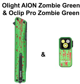 Olight 977261694054 Oclip Pro Zombie Green Clip On Light And Aion Flipper