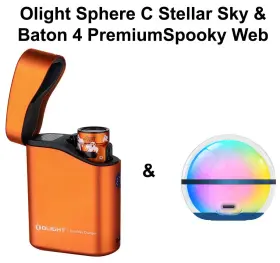 Olight 977261694993 Baton 4 Premium Spooky Web Flashlight And Sphere C Stellar Sky Ambient Ligh