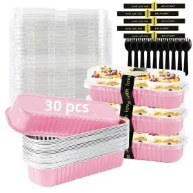 Orlashop 740117184759 30 Pack Pink Disposable Rectangular Aluminum 6.8 Oz Pcs