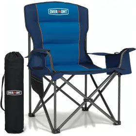 Overmont Om-cc01-ab Oversized Folding Camping Chair - 500lbs Support With Padded Cushion