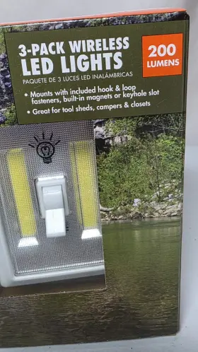 Ozark Trail 811446028493 3 Pack Wireless Led Lights 200 Lumens On/off Switch