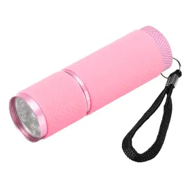 Patikil Pta240326tt001531 9 Led Glow In Dark Flashlights Mini Aluminum Flashlight Rubber Pink