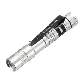 Patikil Pta240330tt000076eu Mini Flashlight With Clip Super Light Small Led Pen Flashlights Aluminum Whi