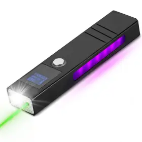 Peak Bliss 199284781894 Edc 3-in-1 Flat Flashlight 1200 Lumen Led With Green Beam And Uv Light Magnetic