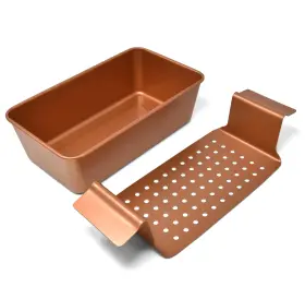 Perlli Perml2pc-copr Meat Loaf Pan With Drip Tray 2 Pc. 9.8 X 5.7 Inch Medium Copper