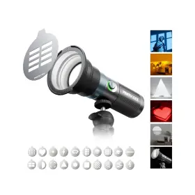 130fs Photoolex 4 Colors Photography Flashlight With 20 Magnetic Pattern Gobos 840