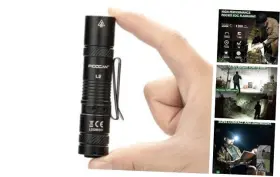 Pioocan 192271079936 Rechargeable Flashlights 1200 Lumens Edc Flashlight Aa Pocket Black