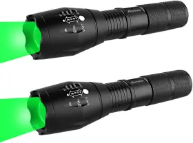 Ploarnovo Green-01 Hunting Flashlight - Green Led Handheld Light Zoomable Water And Shock Resistan