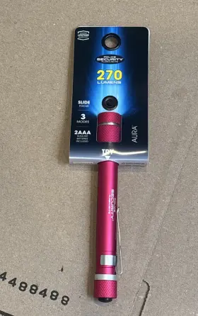 Police Security 98419 New Aura Pink Aluminum Led Flashlight 270 Lumens Ready To Ship