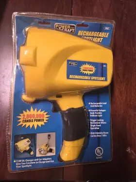 Power Pro Craft E253027 Rechargeable Halogen Spotlight 2 000 Candle Yellow