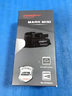 Powertac 815698015041 Mark Mini Luminator Compact Tactical Pistol Led Flashlight - 600 Lumen