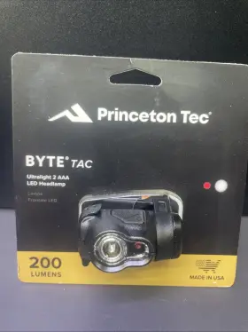 Princeton Tec 014421088141 New In Box Byte Tac Tactical Led Headlamp Light Flashlight Ipx4