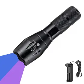 A100 Proforus 733165455964 Uv Flashlights Rechargeable Ultraviolet Flashlight 365nm And 395nm Double Light