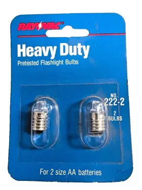 Rayovac 012800195138 222-2 Heavy Duty Flashlight Bulbs 2 Pack