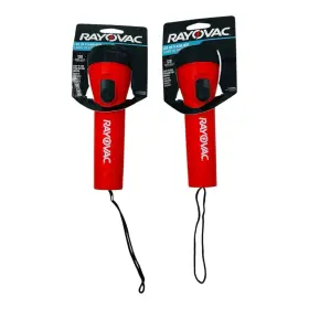 Rayovac 012800536641 2 Flashlights Led 2d Flashlight Bush Button Switch Red