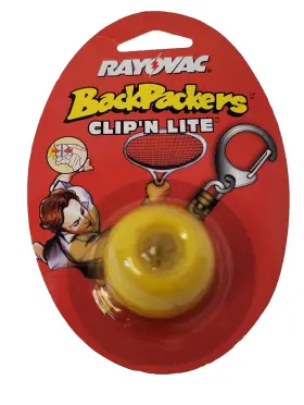 Rayovac T2709381 Back Packers Clipftn Lite Baseball Light Flashlight Rare Vtg New