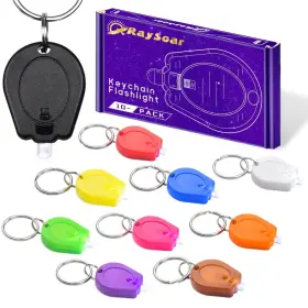 Raysoar 743127138156 10 Pack Ultra Bright Mini Led Keychain Flashlight Small Key Ring Multicolor