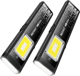 Rechoo 445001429475 Rechargeable Flashlights High Lumens 2pack Magnetic Edc Flashlight With