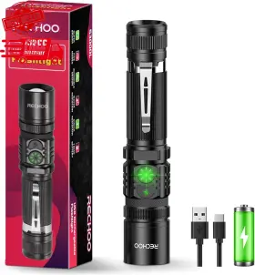 Rechoo 445026390385 Rechargeable Flashlights High Lumens Double Switch S3000l Led Flashli