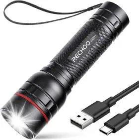 Rechoo 705353091872 Rechargeable Flashlights High Lumens G1000 Super Bright Flash Light Sma