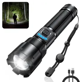 Rechoo Sr5000 Rechargeable Flashlights High Lumens 1000 Tactical Super